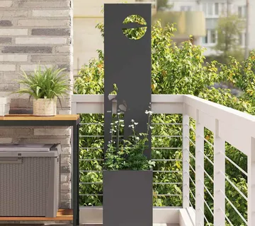 vidaXL Privatnost u vrtu Crna 32 x 32 x 150 cm Hladno valjana čelična - Venlo