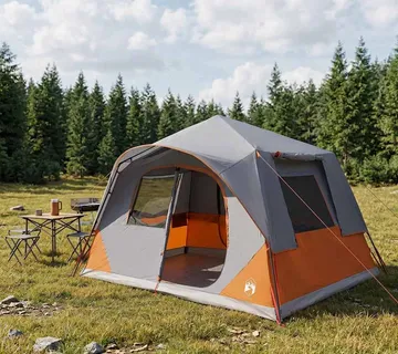 vidaXL Instant šator s krovom Siva i narančasta 365 x 380 x 200 cm - Venlo