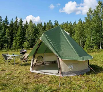 vidaXL Tipi šator 4-osobni Zelena Poliester i čelik - Venlo