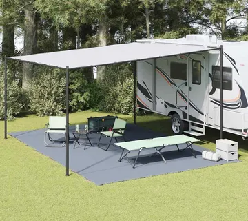 vidaXL Teppi za šator Plava i siva 600 x 400 cm Polietilen - Venlo
