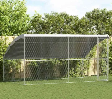 vidaXL Kućica za pse 2 kom. Srebrno 4 x 2 x 2 m Pocinčani čelik - Venlo