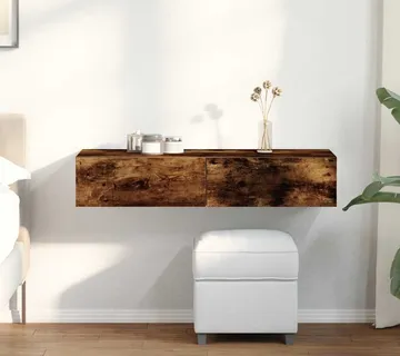 vidaXL Zidna polica s ladicama dimljeni hrast 100x36x19 cm - Venlo