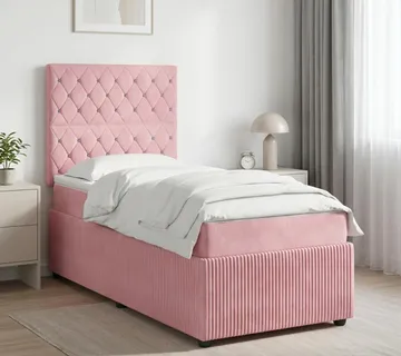 vidaXL Boxspring krevet s madracem Ružičasta 80 x 200 cm Baršun - Venlo