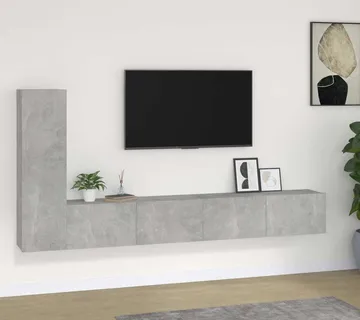 vidaXL 3-dijelni set TV ormarića siva betona konstruirano drvo - Venlo