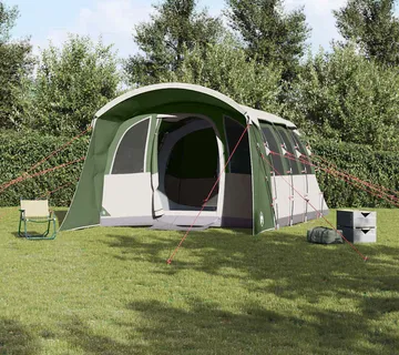 vidaXL Obiteljski šator s krovom Zelena i bijela 576 x 325 x 213 cm - Venlo