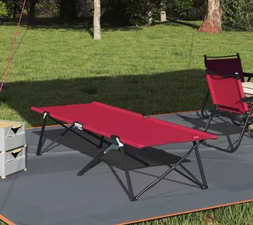 vidaXL Sklopivi kamperski krevet Crvena 206 x 76 x 74 cm - Venlo