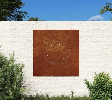vidaXL Vrtni zidni ukras 55 x 55 cm od čelika COR-TEN s uzorkom sunca - Venlo