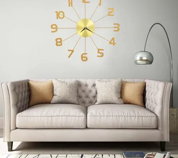 vidaXL Zidni sat metalni 50 cm zlatni - Venlo
