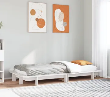 vidaXL Okvir kreveta bez madraca bijeli 90 x 200 cm masivna borovina - Venlo