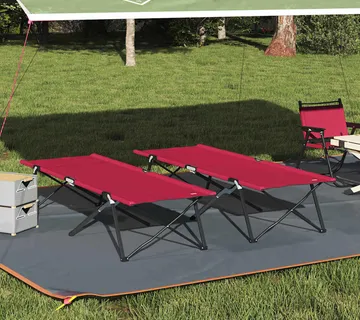 vidaXL Sklopivi kamperski krevet 2 kom. Crvena 206 x 76 x 74 cm - Venlo