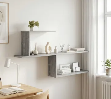 vidaXL Polica na zidu Siva Sonoma 122 x 18 x 60 cm Konstruirano drvo - Venlo