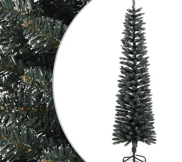 vidaXL Umjetno usko božićno drvce sa stalkom zeleno 180 cm PVC - Venlo