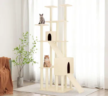 vidaXL Penjalica za mačke sa stupovima za grebanje krem 190 cm - Venlo