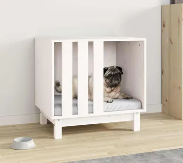vidaXL Kućica za pse bijela 60 x 45 x 57 cm od masivne borovine - Venlo