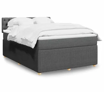 vidaXL Krevet s oprugama i madracem tamnosivi 140x190 cm od tkanine - Venlo