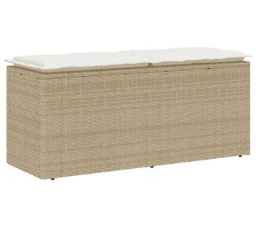 vidaXL Vrtna klupa s jastukom bež 110x40x44 cm poliratan - Venlo