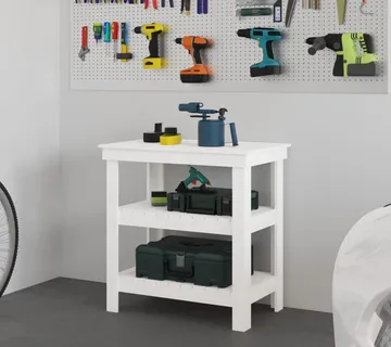 vidaXL Radni stol bijeli 78,5 x 50 x 80 cm od masivne borovine - Venlo