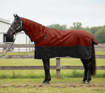 vidaXL Pokrivač za konje Bordeaux i crna 135 cm Poliester - Venlo