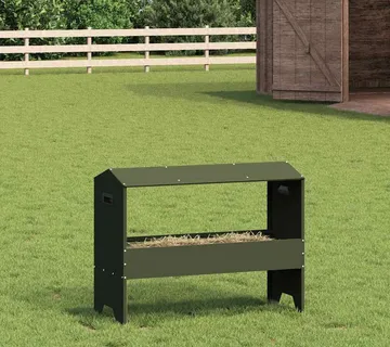 vidaXL Hranilica za stoku Maslinastozelena 79 x 35 x 62 cm 15 kg - Venlo