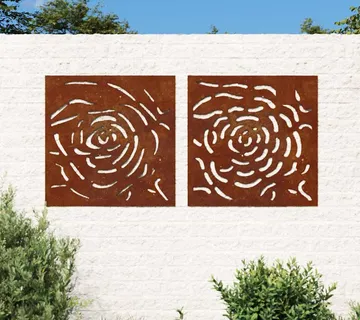 vidaXL Vrtni zidni ukrasi 2 kom 55 x 55 cm čelik COR-TEN uzorak ruže - Venlo