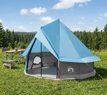 vidaXL Tipi šator 4-osobni Plava Poliester i čelik - Venlo