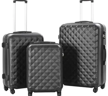 vidaXL 3-dijelni set čvrstih kovčega crni ABS - Venlo
