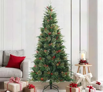 vidaXL Umjetno božićno drvce s nogom Zelena 210 cm PVC, PE i čelik - Venlo