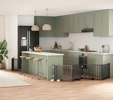vidaXL Vrata za pse s vratašcima 10 panela sklopiva 800 cm drvo topole - Venlo