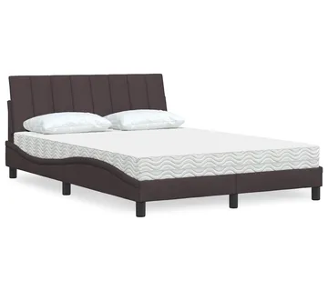vidaXL Krevet s madracem Hanko tamnosmeđi 120 x 200 cm od tkanine - Venlo