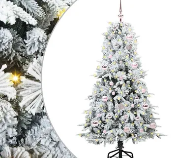 vidaXL Umjetno božićno drvce s nogom s stalakom Bijelo 150 cm PE i PVC - Venlo