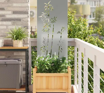 vidaXL Privatnost u vrtu Cvjetni Srebrno 50 x 140 cm Pocinčani čelik - Venlo