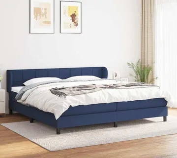 vidaXL Krevet s oprugama i madracem plavi 200 x 200 cm od tkanine - Venlo