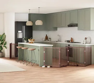 vidaXL Vrata za pse s vratašcima 10 panela sklopiva 800 cm drvo topole - Venlo