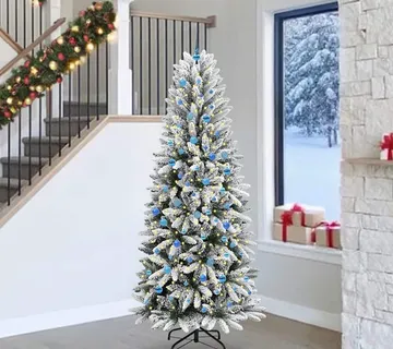 vidaXL Umjetno božićno drvce Bijela 240 cm PVC, plastika, čelik i PE - Venlo
