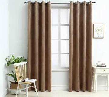 vidaXL Zavjese za zamračivanje 2 kom baršunaste bež 140 x 225 cm - Venlo