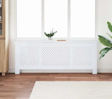 vidaXL Pokrov za radijator MDF bijeli 205 cm - Venlo
