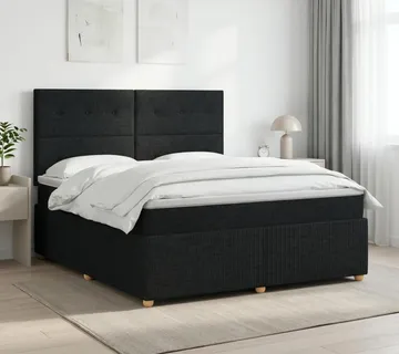vidaXL Boxspring krevet s madracem Crna 180 x 200 cm Tkanina - Venlo