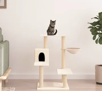 vidaXL Penjalica za mačke sa stupovima za grebanje krem 82,5 cm - Venlo