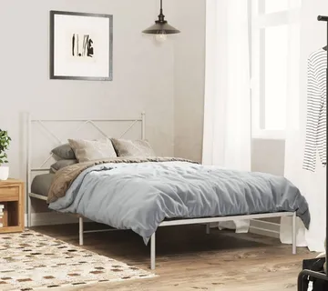 vidaXL Metalni okvir za krevet s uzglavljem bijeli 100x200 cm - Venlo