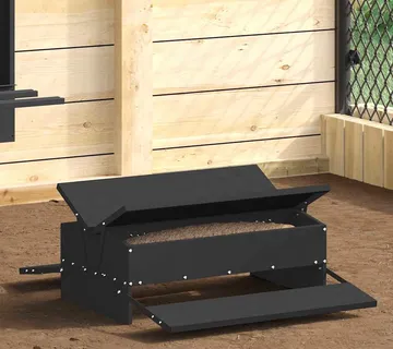vidaXL Feeder s nogom za piliće Crna 75 x 53 x 20,5 cm 10 kg - Venlo