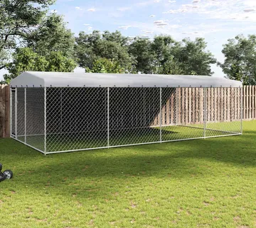 vidaXL Vanjski kavez za pse s krovom 7,6 x 3,8 x 2,3 m - Venlo