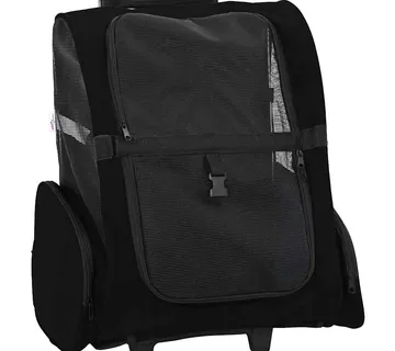 vidaXL Kolica za kućne ljubimce 3-u-1 dizajn crna 48x32x(57-106) cm Oxford tkanina - Venlo