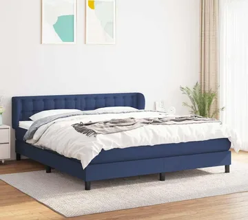 vidaXL Krevet s oprugama i madracem plavi 180x200 cm od tkanine - Venlo