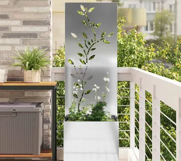 vidaXL Privatnost u vrtu Srebrno 50 x 32 x 150 cm Pocinčani čelik - Venlo