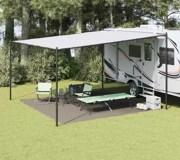 vidaXL Teppi za šator Svijetlo siva 400 x 400 cm Polietilen - Venlo