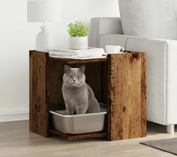 vidaXL Kutija za mačji pijesak boja drva 53x53x51 cm konstruirano drvo - Venlo