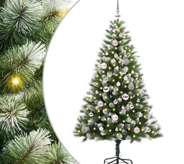 vidaXL Umjetno Božićno drvce s pokrivačem snijega 150 LED lampica - Venlo
