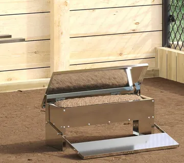 vidaXL Feeder s nogom za piliće Srebrna 48,5 x 39,5 x 19 cm 5 kg - Venlo
