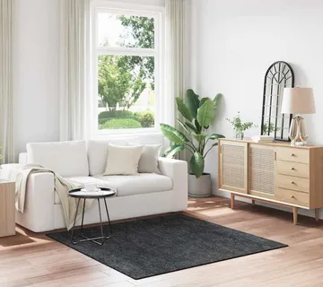vidaXL Protuklizni Shaggy Tepih Tamnosiva 160 x 160 cm PP - Venlo