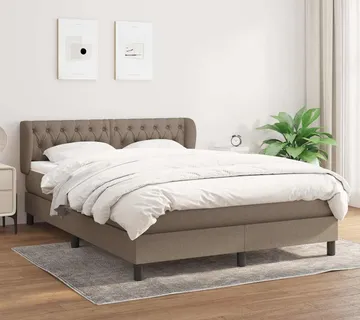 vidaXL Krevet s oprugama i madracem smeđesivi 140x200 cm tkanina - Venlo